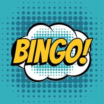 Bingo comic book bubble text retro style Stock Illustration
