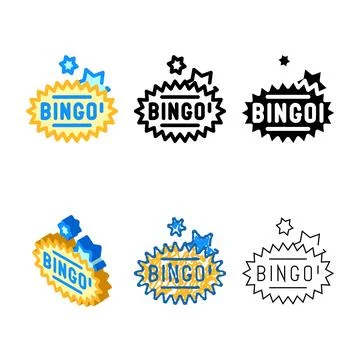 Bingo game color icon vector isolated styleset Stock Illustration