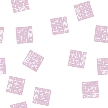 Bingo game glyph seamless pattern Stock Illustration