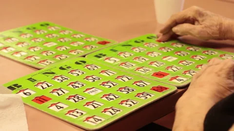 Bingo Game - Marking off Cards Stock Footage