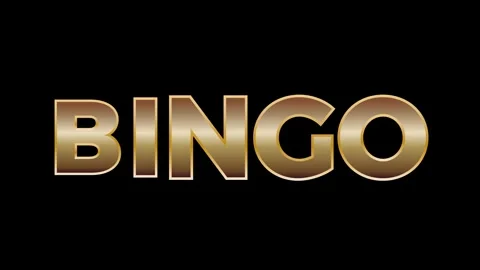 Bingo with golden text on black background. Seamless loop Stock Footage 263107257