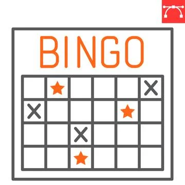 Bingo line icon Stock Illustration