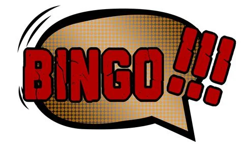 Bingo text with comic book style Stock Illustration