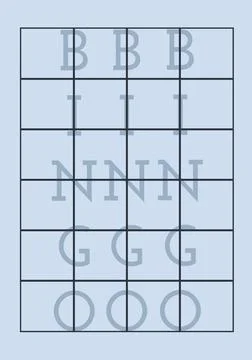 Bingo text over score table on blue background Stock Illustration