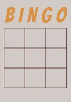 Bingo text over score table with brown lines on beige background Stock Illustration