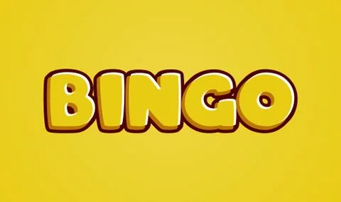 Bingo yellow text effect template with 3d type style and retro concept vector Illustrazione stock
