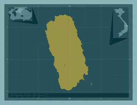 Binh inh, Vietnam. Solid color shape. Locations of major cities of the region イラスト素材