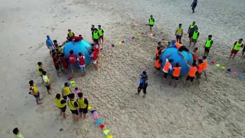 Binh Thuan, Viet Nam, 08th April 2023: Teambuilding Adventures: Exploring Binh Video stock 242573173