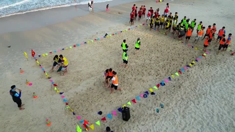 Binh Thuan, Viet Nam, 08th April 2023: Teambuilding Adventures: Exploring Binh Video stock 242574377