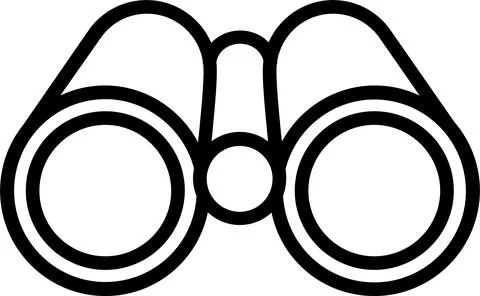 Biniculars Line Icon Design Stock Illustration