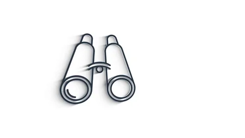 Binocular 3D shadow icon isolated on green background. Motion graphics. Stock Footage 153822054