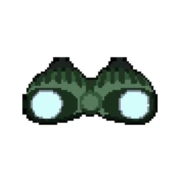 Binocular binoculars pixel art vector illustration Stock Illustration