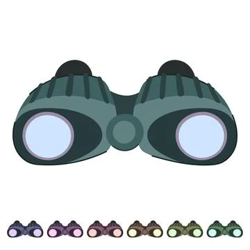Binocular binoculars vector cartoon graphic Stock Illustration