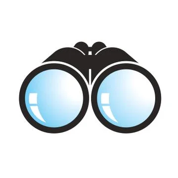 Binocular with blue lens Stock Illustration
