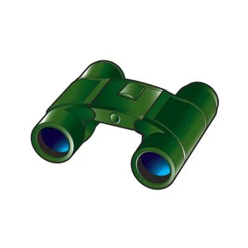 Binocular in green Stock Illustration