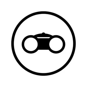 Binocular Icon in Circle line - vector iconic design Stock Illustration