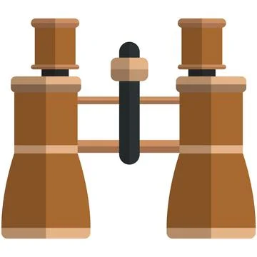 Binocular icon vector isolated on white background Stock Illustration