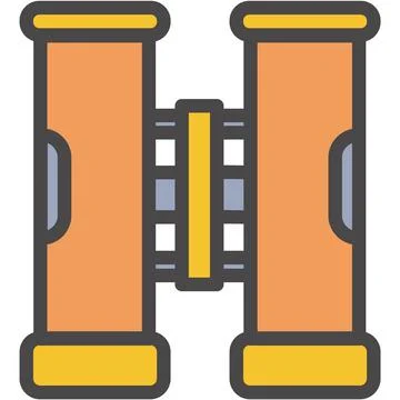 Binocular icon vision vector isolated on white Stock Illustration