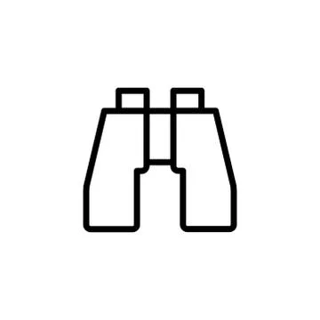 Binocular Line Icon In Flat Style Vector For Apps, UI, Websites. Black Icon Stock Illustration