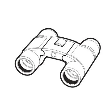 Binocular in outline Stock Illustration