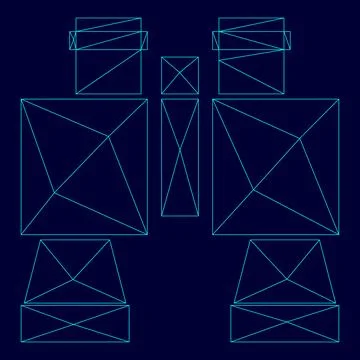 Binocular pair of glasses low poly triangulation triangulated polygonal ele.. Stock Illustration