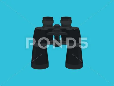 Binocular single isolated object with flat style vector graphic Stock Illustration