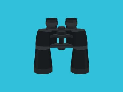 Binocular single isolated object with flat style vector graphic Stock Illustration