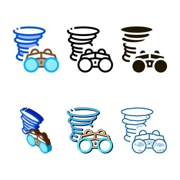 Binocular tornado icon vector modern outline Stock Illustration