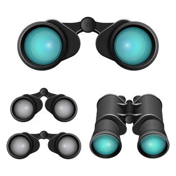 Binocular vector design illustration isolated on white background Illustrazione stock