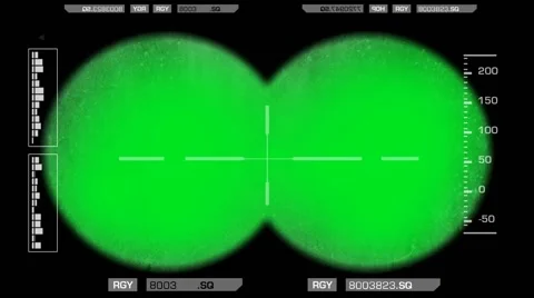 Binocular View - Dirty - Green Screen - White 01 Vídeo Stock 56667950