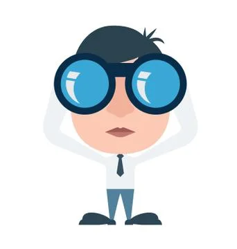 Binocular View Vector Illustration Stock Illustration