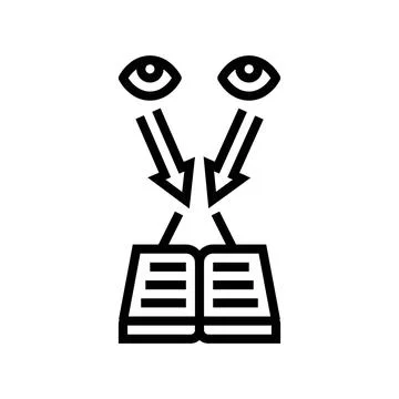 Binocular vision test optometry eye line icon vector illustration Stock Illustration
