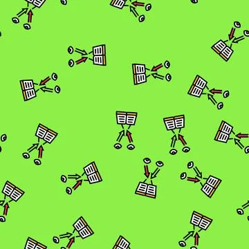 Binocular vision test optometry eye vector seamless pattern Stockillustratie
