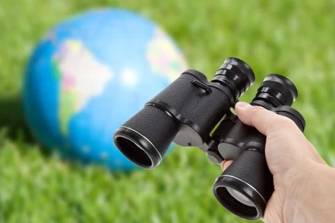 Binoculars and Globe Stock Photos