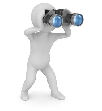 Binoculars and man Stock Illustration