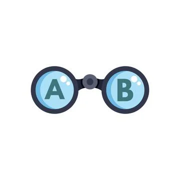 Binoculars comparing options a and b choosing best solution Stock Illustration