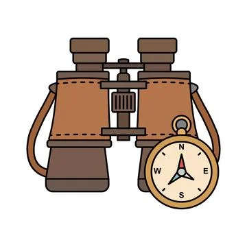 Binoculars Compass Stock Illustration