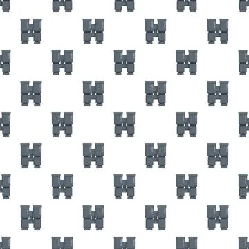 Binoculars creating a repeating seamless pattern on a white background Stock Illustration