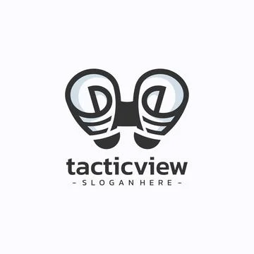 Binoculars document logo design vector. Planning strategy research symbol t.. Stock Illustration