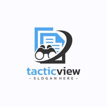 Binoculars document logo design vector. Planning strategy research symbol t.. Stock Illustration