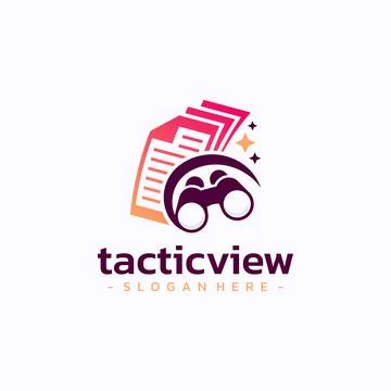 Binoculars document logo design vector. Planning strategy research symbol t.. Stock Illustration