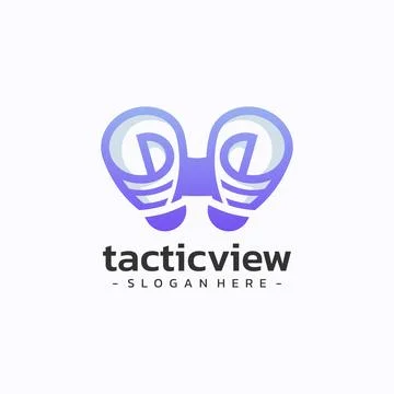 Binoculars document logo design vector. Planning strategy research symbol t.. Stock Illustration
