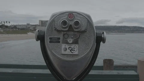 Binoculars. Empty city during coronavirus quarantine. Raw color Stock Footage 127122630
