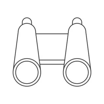 Binoculars exploration observe look thin line Stock Illustration
