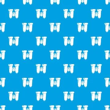 Binoculars explorer pattern vector seamless blue Stock Illustration