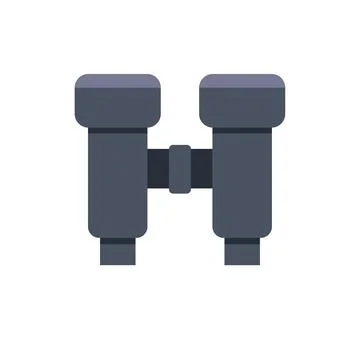 Binoculars flat icon finding distant target concept Stock Illustration