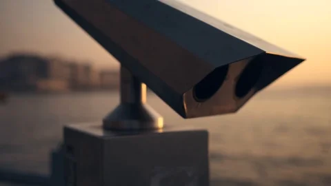 Binoculars on Galata Bridge Stock Footage 112082876