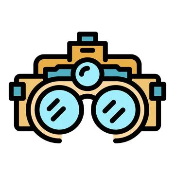 Binoculars icon color outline vector Illustrazione stock