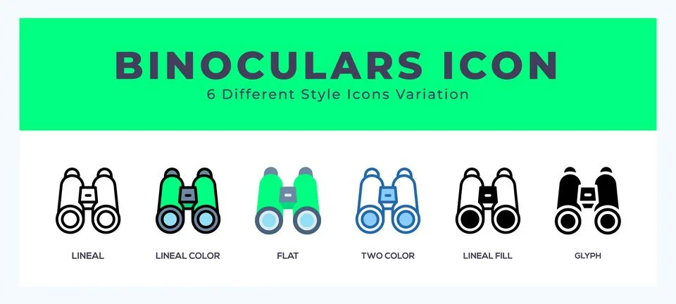 Binoculars icon in different style vector illustration. Stock Illustration