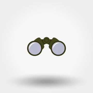 Binoculars icon. Flat Stock Illustration